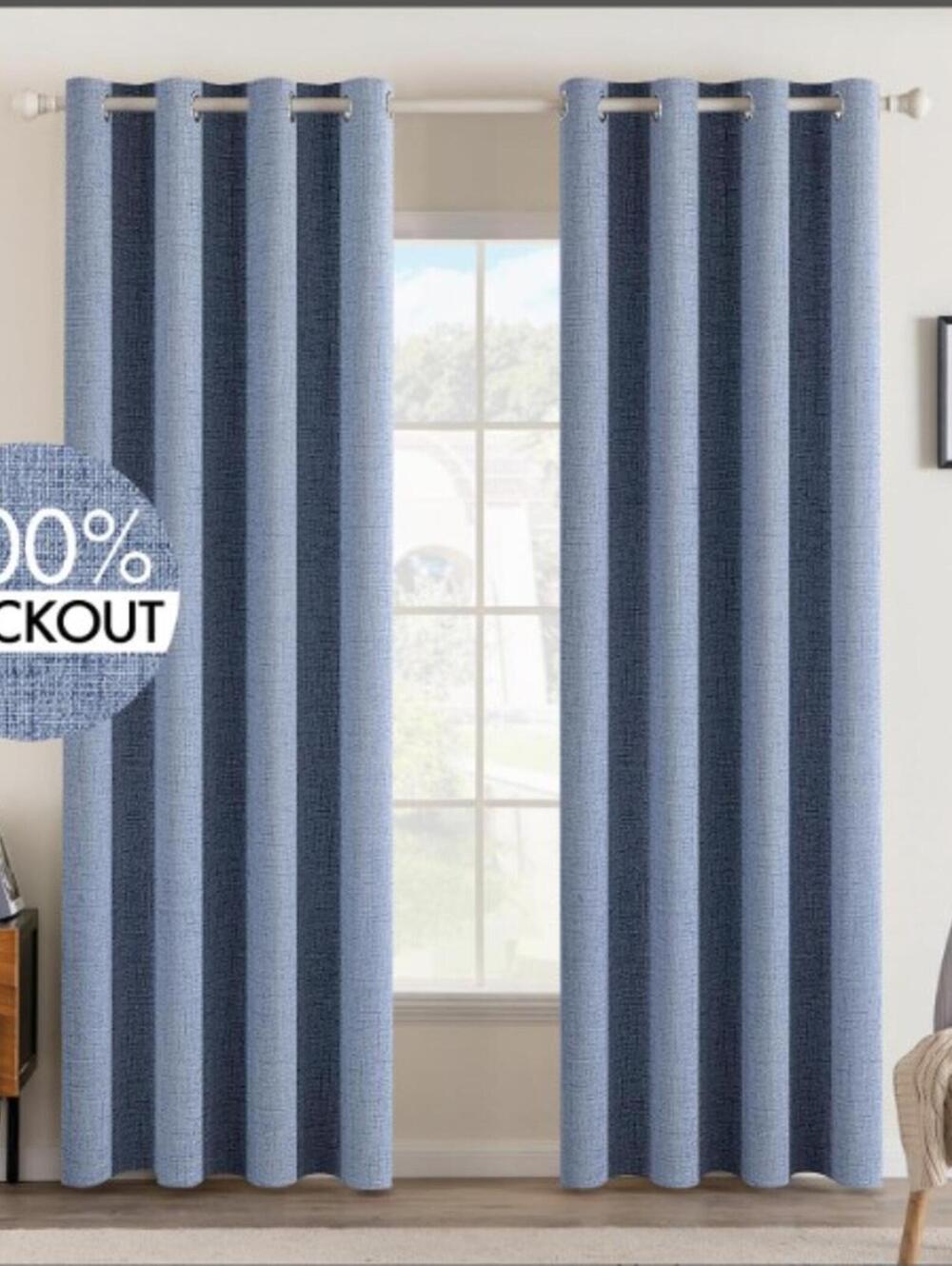 BLACKOUT CURTAIN PR-52X84-STONE BLUE